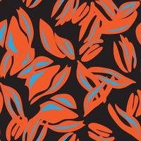 Orange Botanical Floral Seamless Pattern Background vector