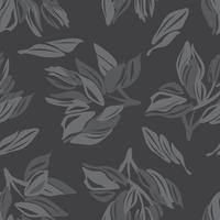 Fondo de patrón transparente floral botánico gris vector