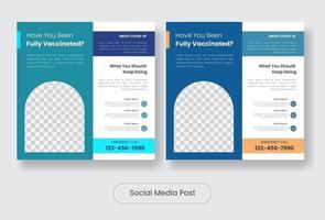 Vaccine information social media post banner template set vector