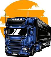 Ilustración de camión en color sólido. vector