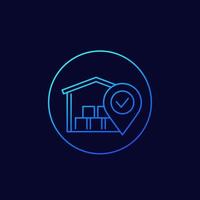 warehouse, logistics and distribution linear icon vector