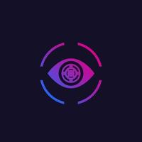 retina scan, biometric security icon vector