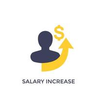 salary increase icon on white vector