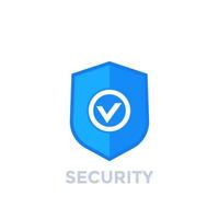 Escudo con marca de verificación, icono de vector de concepto de seguridad