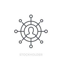 stockholder line icon on white vector