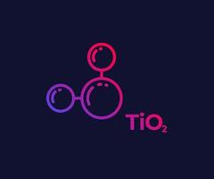 titanium dioxide molecule, linear icon vector