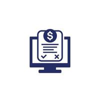 Online invoice, bill icon, vector