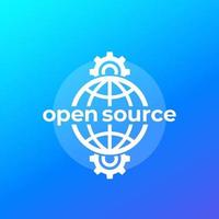 Open source software icon, vector