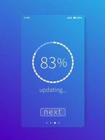 progress screen, mobile interface, ui vector template