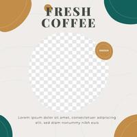 Coffee shop cafe sale discount poster social media post template soft modern minimalis style vector
