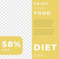 diet with perfect breakfast food menu sale discount poster social media post template modern minimalis style vector