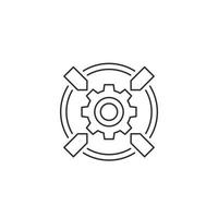 Integration system icon, line vector