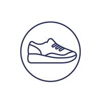 Running shoe icon, trainers, sneakers line vector