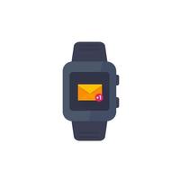 Smart watch with incoming message icon on white vector