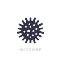 microbio, icono de bacteria aislado en blanco vector