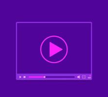 video player ui design, vector template