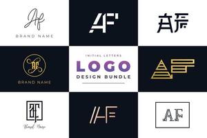 Set of collection Initial Letters AF Logo Design. vector