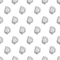 Seamless pattern with seashells. Marine background.  Hand drawn vector illustration in sketch style. Perfect for greetings, invitations, coloring books, textile, wedding and web design