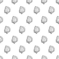 Seamless pattern with seashells. Marine background.  Hand drawn vector illustration in sketch style. Perfect for greetings, invitations, coloring books, textile, wedding and web design