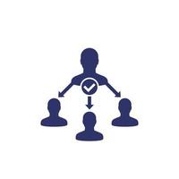 delegate, task delegation icon, vector