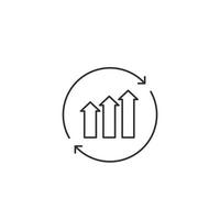 continuous growth, line vector icon