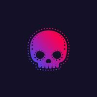 decorated skull with trendy gradient, vector