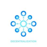 decentralization vector icon, logo element on white