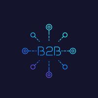 B2B commerce concept, line icon vector