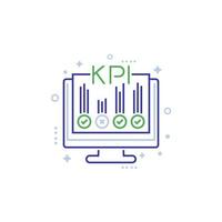 KPI, business indicators, line icon vector