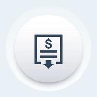 Invoice download icon vector