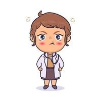 Chibi kawaii doctor vector character design