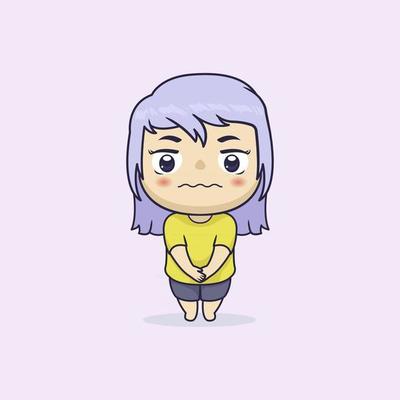 Cute and kawaii chibi girl character