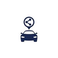 icono de vector de servicio de coche compartido para web y aplicaciones