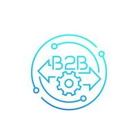 b2b, empresa a empresa, icono de línea, vector