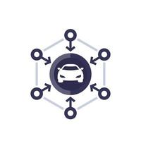 icono de carsharing para web y aplicaciones vector