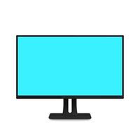 computer monitor mockup, display with wide blank screen, vector