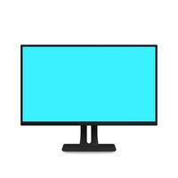 computer monitor mockup, display with wide blank screen, vector