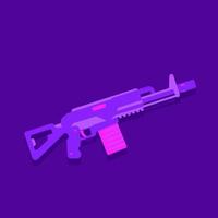 assault rifle, automatic gun in vivid color vector