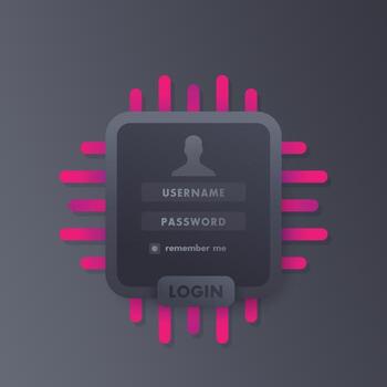 User Login window template, web page design vector