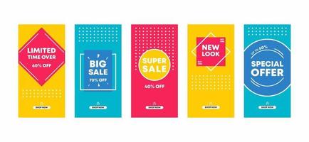 Set of Editable minimal square banner template. Colorful background color with stripe line shape. Suitable for social media post and web internet ads vector