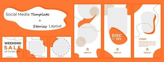 Set of Editable minimal square banner template. Colorful background color with stripe line shape. Suitable for social media post and web internet ads vector