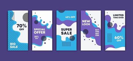 Banners bundle kit set of ig stories template design. Fashion mega sale. Geometric stories sale banner background, poster, flyer, coupon, layout composition gift card, smartphone templates vector