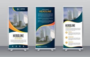 roll up design template for banner advertising vector