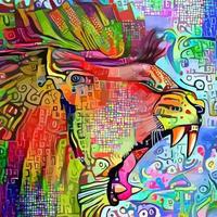 Fierce as a Lion Portrait Painting vector