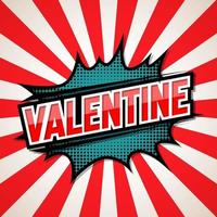 Valentine. Poster Comic Speech Bubble. Vector illustration