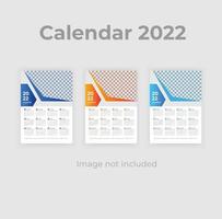 Creative Colorful gradient Business one page wall Calendar Template Premium Vector Design 2022