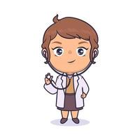 Chibi kawaii doctor vector character design