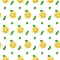 Seamless pattern with lemon and mint vector