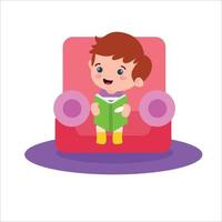 Little boy character playing activity vector template design illustration