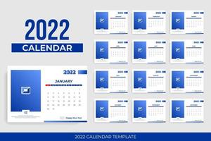 plantilla de calendario de negocios con marco para foto vector